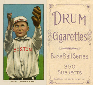 1909 White Borders Drum 350 Stahl, Boston Amer. #458 Baseball Card