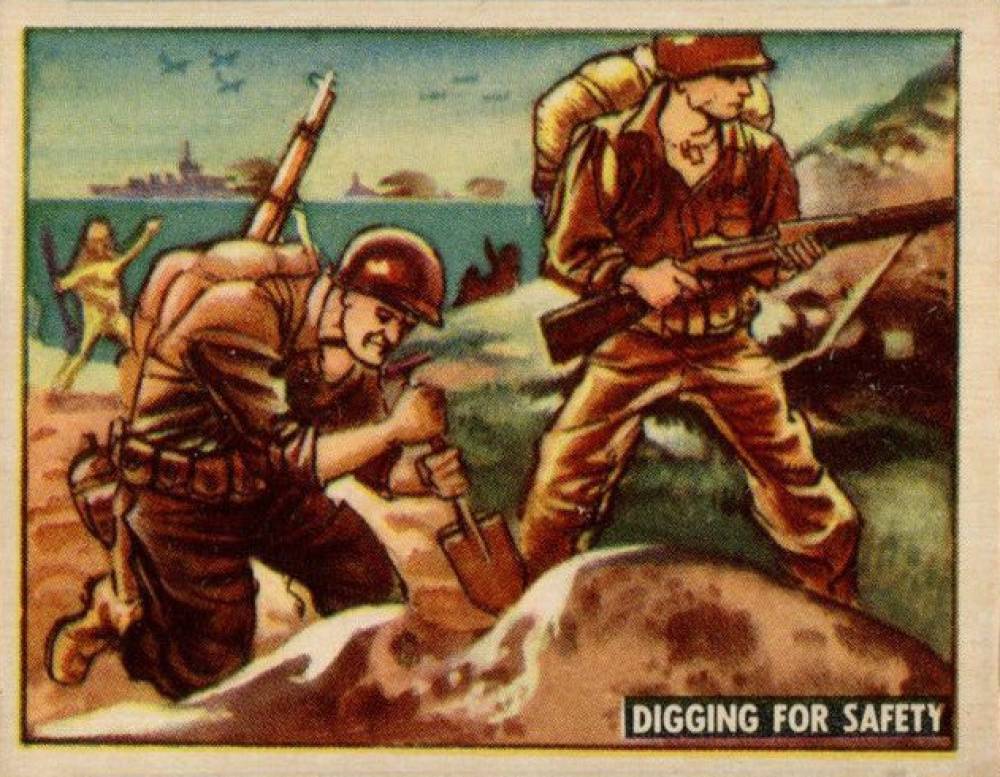 1950 Topps Freedom War Digging for Safety #162 Non-Sports Card