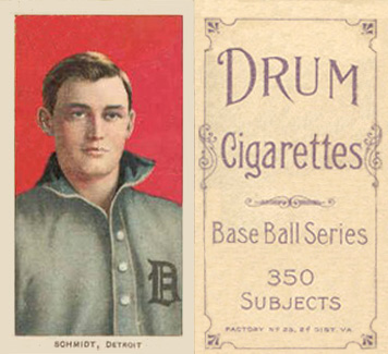 1909 White Borders Drum 350 Schmidt, Detroit #427 Baseball Card