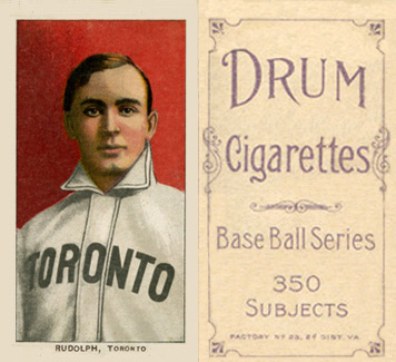 1909 White Borders Drum 350 Rudolph, Toronto #418 Baseball Card