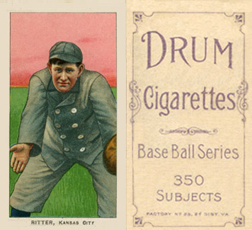 1909 White Borders Drum 350 Ritter, Kansas City #413 Baseball Card