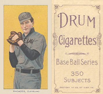 1909 White Borders Drum 350 Rhoades, Cleveland #409 Baseball Card