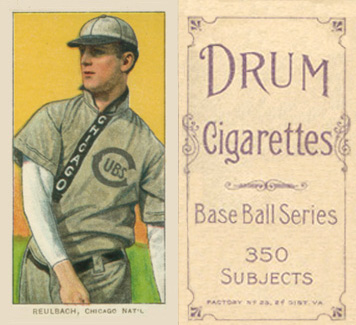 1909 White Borders Drum 350 Reulbach, Chicago Nat'L #407 Baseball Card