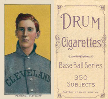 1909 White Borders Drum 350 Perring, Cleveland #386 Baseball Card