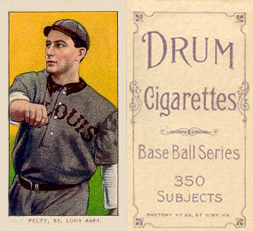 1909 White Borders Drum 350 Pelty, St. Louis Amer. #384 Baseball Card