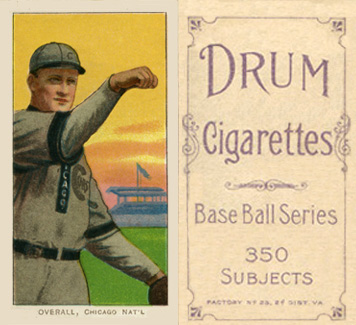 1909 White Borders Drum 350 Overall, Chicago Nat'L #373 Baseball Card