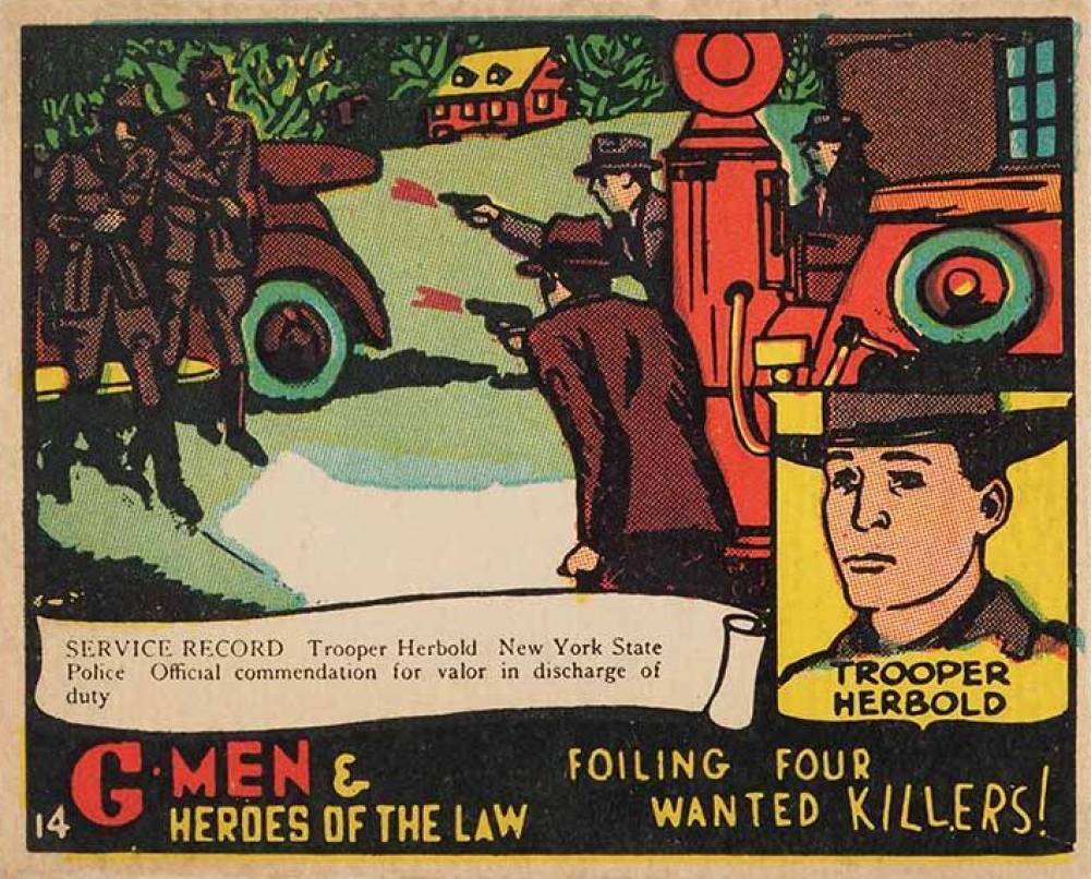 1936 G-Men & Heroes Foiling four wanted killers #14 Non-Sports Card