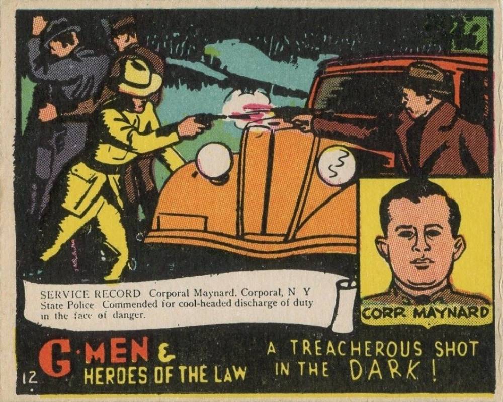 1936 G-Men & Heroes A Treacherous shot #12 Non-Sports Card