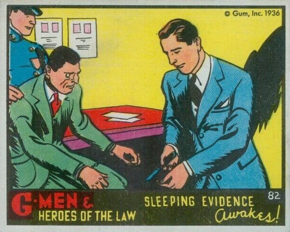 1936 G-Men & Heroes Sleeping evidence awakes #82 Non-Sports Card