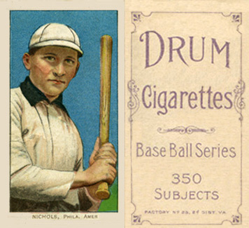 1909 White Borders Drum 350 Nichols, Phila. Amer. #359 Baseball Card