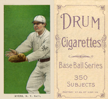 1909 White Borders Drum 350 Myers, N.Y. Nat'L #355 Baseball Card