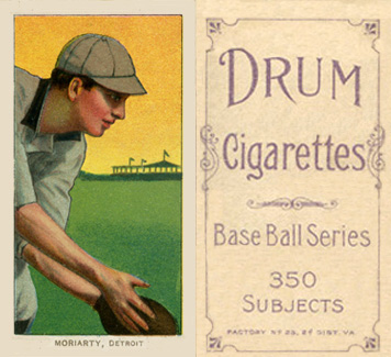 1909 White Borders Drum 350 Moriarty, Detroit #344 Baseball Card