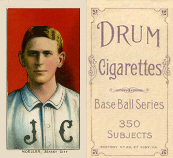 1909 White Borders Drum 350 Moeller, Jersey City #340 Baseball Card