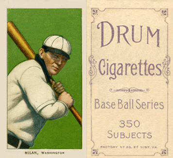 1909 White Borders Drum 350 Milan, Washington #334 Baseball Card