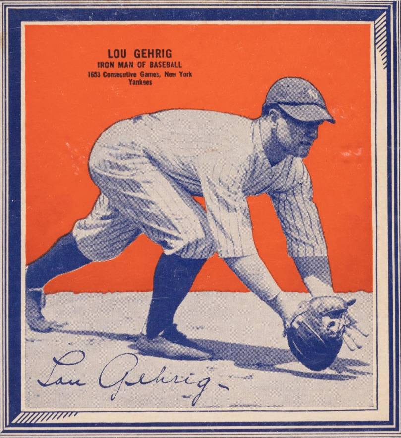 1936 Wheaties-Series 3 Hand Cut Lou Gehrig # Baseball Card