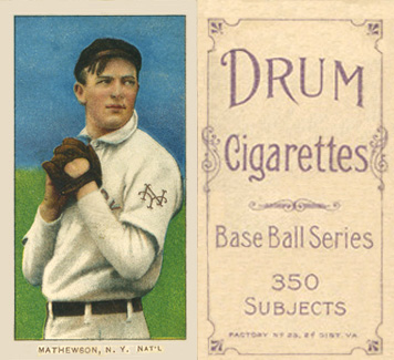 1909 White Borders Drum 350 Mathewson, N.Y. Nat'L #307 Baseball Card