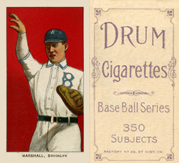 1909 White Borders Drum 350 Marshall, Brooklyn #306 Baseball Card