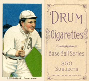 1909 White Borders Drum 350 Livingstone, Phil. Amer. #288 Baseball Card