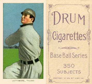 1909 White Borders Drum 350 Lattimore, Toledo #277 Baseball Card
