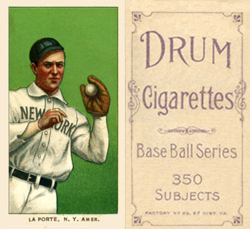 1909 White Borders Drum 350 LaPorte, N.Y. Amer. #275 Baseball Card