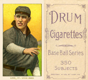 1909 White Borders Drum 350 Lake, St. Louis Amer. #274 Baseball Card