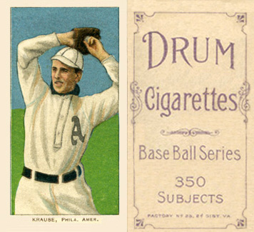 1909 White Borders Drum 350 Krause, Phila. Amer. #264 Baseball Card