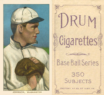 1909 White Borders Drum 350 Johnson, Washington #235 Baseball Card
