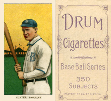 1909 White Borders Drum 350 Hunter, Brooklyn #228 Baseball Card