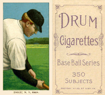 1909 White Borders Drum 350 Engle, N.Y. Amer. #164 Baseball Card