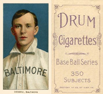 1909 White Borders Drum 350 Dessau, Baltimore #127 Baseball Card