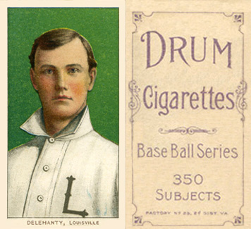 1909 White Borders Drum 350 Delahanty, Louisville #123 Baseball Card