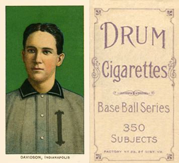 1909 White Borders Drum 350 Davidson, Indianapolis #119 Baseball Card