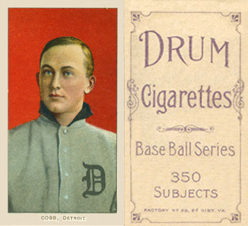 1909 White Borders Drum 350 Cobb, Detroit #96 Baseball Card