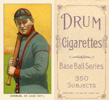 1909 White Borders Drum 350 Charles, St. Louis Nat'L #81 Baseball Card