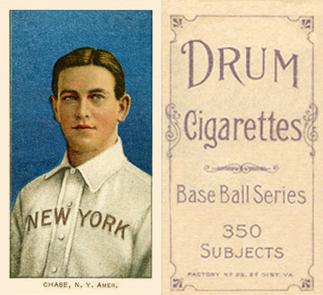 1909 White Borders Drum 350 Chase, N.Y. Amer. #83 Baseball Card