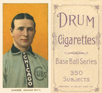 1909 White Borders Drum 350 Chance, Chicago Nat'L #79 Baseball Card