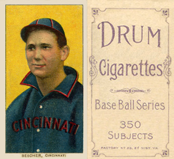 1909 White Borders Drum 350 Bescher, Cincinnati #40 Baseball Card