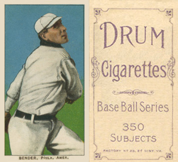 1909 White Borders Drum 350 Bender, Phila. Amer. #32 Baseball Card