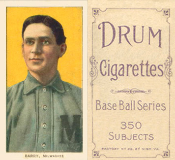1909 White Borders Drum 350 Barry, Milwaukee #21 Baseball Card