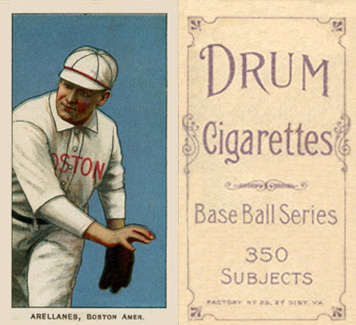 1909 White Borders Drum 350 Arellanes, Boston Amer. #11 Baseball Card