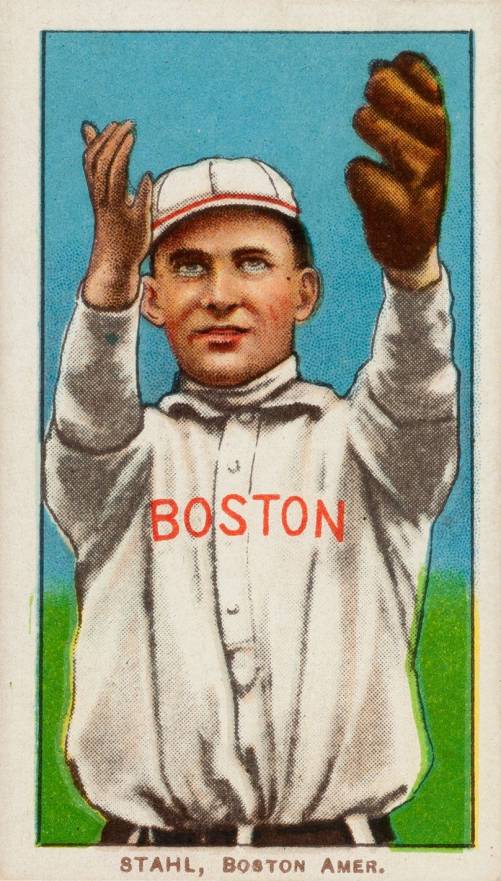 1909 White Borders Cycle 460 Stahl, Boston Amer. #458 Baseball Card