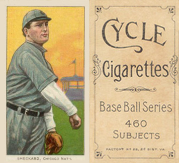 1909 White Borders Cycle 460 Sheckard, Chicago Nat'L #442 Baseball Card