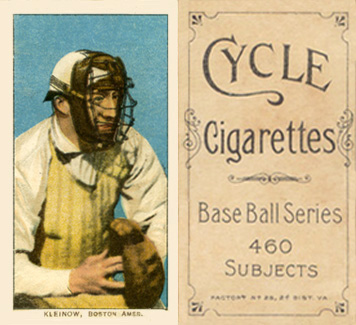 1909 White Borders Cycle 460 Kleinow, Boston Amer. #255 Baseball Card