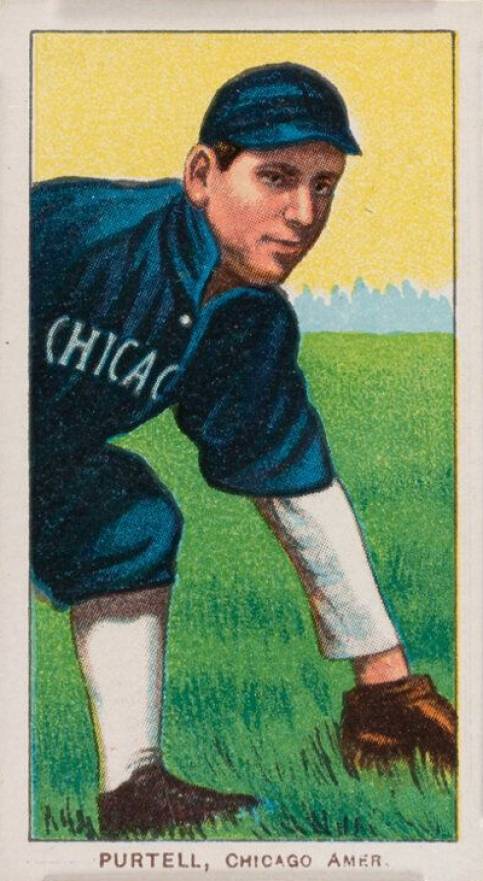 1909 White Borders Cycle 350 Purtell, Chicago Amer #399 Baseball Card