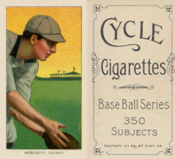 1909 White Borders Cycle 350 Moriarty, Detroit #344 Baseball Card