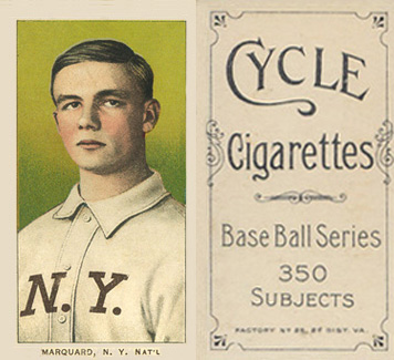 1909 White Borders Cycle 350 Marquard, N.Y. Nat'L #305 Baseball Card
