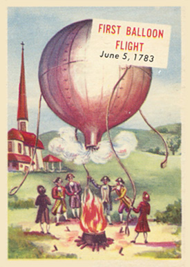 1954 Topps Scoop First balloon flight #134 Non-Sports Card