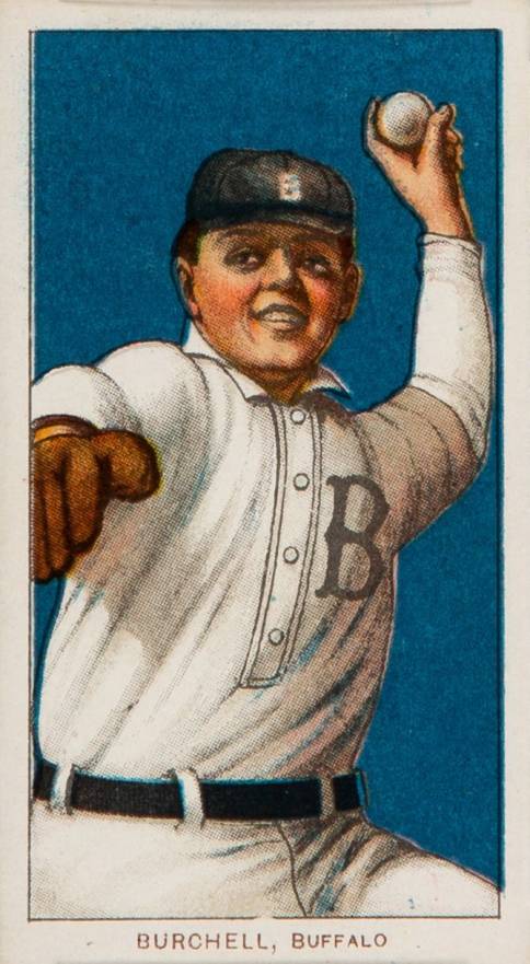 1909 White Borders Cycle 350 Burchell, Buffalo #62 Baseball Card