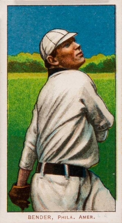 1909 White Borders Cycle 350 Bender, Phila. Amer. #33 Baseball Card