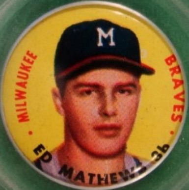 1956 Topps Pins Eddie Mathews # Baseball Card